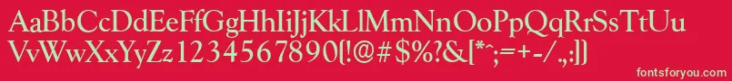 GoudyserialMediumRegular Font – Green Fonts on Red Background