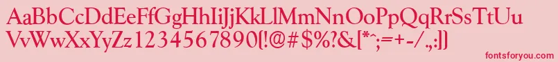 GoudyserialMediumRegular Font – Red Fonts on Pink Background