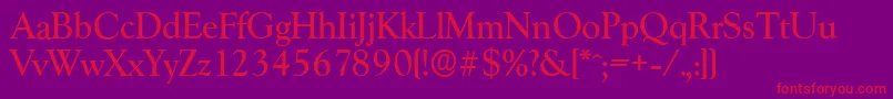 GoudyserialMediumRegular Font – Red Fonts on Purple Background