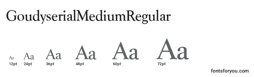 Rozmiary czcionki GoudyserialMediumRegular