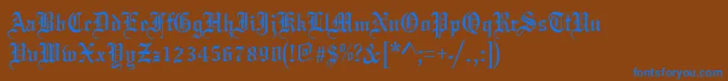 Police OldeEnglishRegular – polices bleues sur fond brun