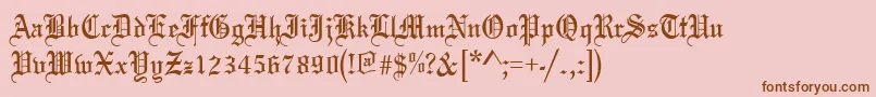OldeEnglishRegular Font – Brown Fonts on Pink Background
