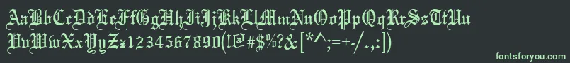 OldeEnglishRegular Font – Green Fonts on Black Background