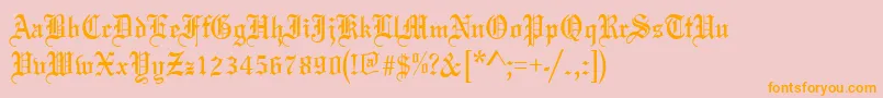 OldeEnglishRegular Font – Orange Fonts on Pink Background