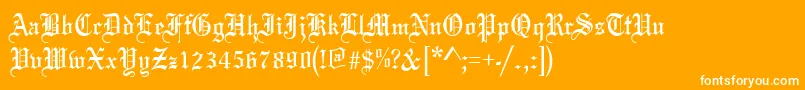 OldeEnglishRegular Font – White Fonts on Orange Background