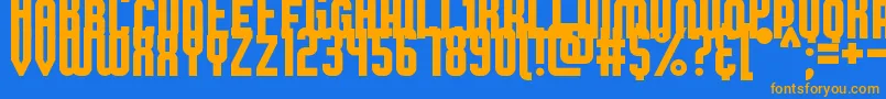 BroadsheetBubble Font – Orange Fonts on Blue Background