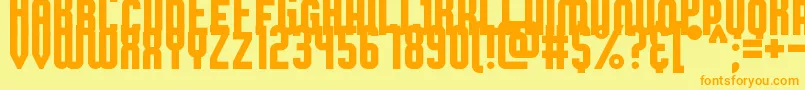 BroadsheetBubble Font – Orange Fonts on Yellow Background