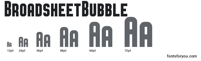 Размеры шрифта BroadsheetBubble