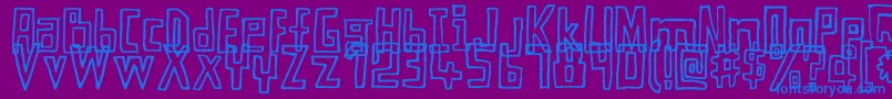 MyEyesAreTwice-Schriftart – Blaue Schriften auf violettem Hintergrund