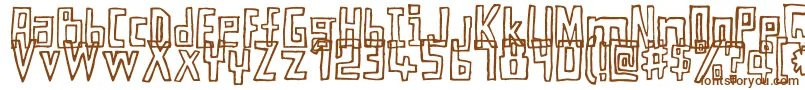 MyEyesAreTwice-Schriftart – Braune Schriften auf weißem Hintergrund