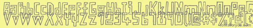MyEyesAreTwice-Schriftart – Graue Schriften auf gelbem Hintergrund