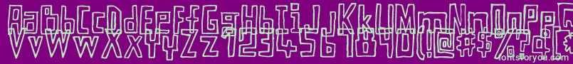 フォントMyEyesAreTwice – 紫の背景に緑のフォント