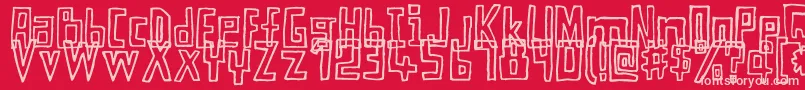 MyEyesAreTwice-Schriftart – Rosa Schriften auf rotem Hintergrund