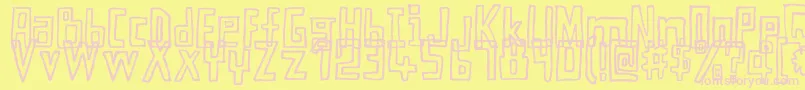 MyEyesAreTwice-Schriftart – Rosa Schriften auf gelbem Hintergrund