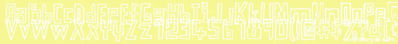 Шрифт MyEyesAreTwice – белые шрифты на жёлтом фоне
