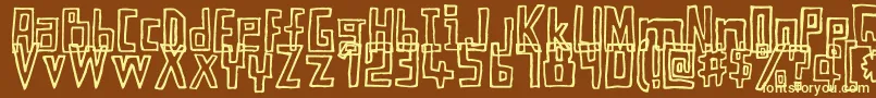 MyEyesAreTwice-fontti – keltaiset fontit ruskealla taustalla