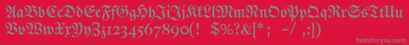 Dslutherschehalbfett Font – Gray Fonts on Red Background
