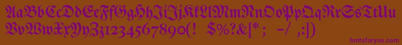 Шрифт Dslutherschehalbfett – фиолетовые шрифты на коричневом фоне