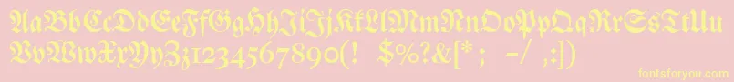 Dslutherschehalbfett Font – Yellow Fonts on Pink Background