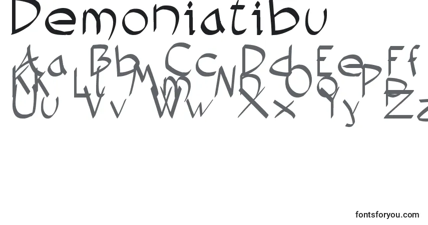 A fonte Demoniatibu – alfabeto, números, caracteres especiais