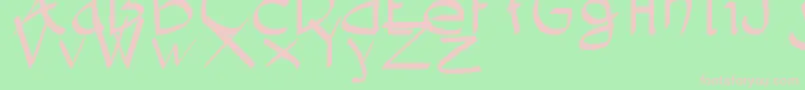 Demoniatibu-fontti – vaaleanpunaiset fontit vihreällä taustalla