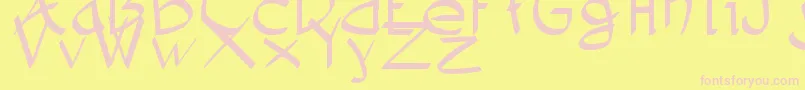 Demoniatibu Font – Pink Fonts on Yellow Background