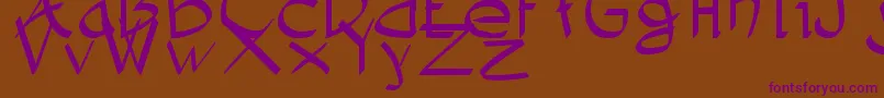 Demoniatibu Font – Purple Fonts on Brown Background