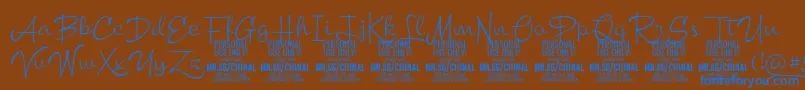 ChinallightPersonalUse Font – Blue Fonts on Brown Background