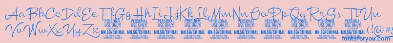 ChinallightPersonalUse Font – Blue Fonts on Pink Background