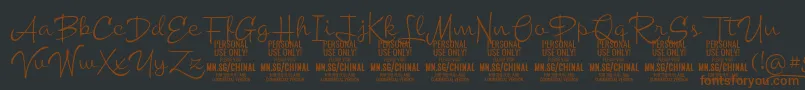 ChinallightPersonalUse Font – Brown Fonts on Black Background