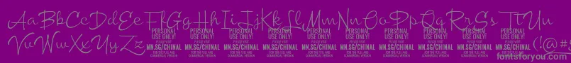 ChinallightPersonalUse Font – Gray Fonts on Purple Background