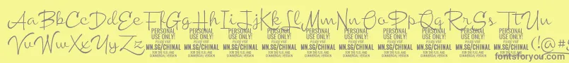 ChinallightPersonalUse Font – Gray Fonts on Yellow Background