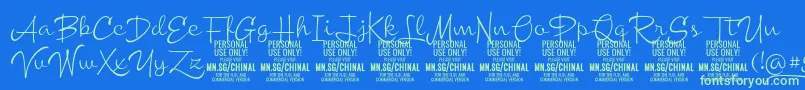 ChinallightPersonalUse Font – Green Fonts on Blue Background