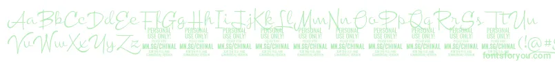 ChinallightPersonalUse Font – Green Fonts on White Background