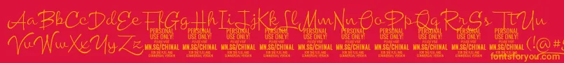 ChinallightPersonalUse Font – Orange Fonts on Red Background