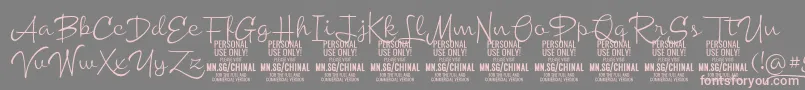 ChinallightPersonalUse Font – Pink Fonts on Gray Background