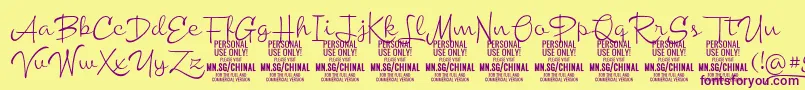 ChinallightPersonalUse Font – Purple Fonts on Yellow Background