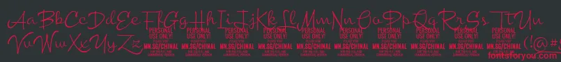 ChinallightPersonalUse Font – Red Fonts on Black Background