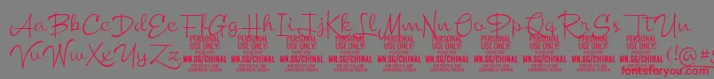 ChinallightPersonalUse Font – Red Fonts on Gray Background