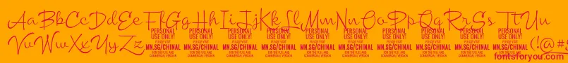 ChinallightPersonalUse Font – Red Fonts on Orange Background