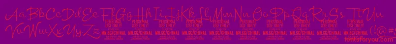 ChinallightPersonalUse Font – Red Fonts on Purple Background