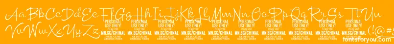 ChinallightPersonalUse-Schriftart – Weiße Schriften auf orangefarbenem Hintergrund