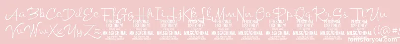 ChinallightPersonalUse-Schriftart – Weiße Schriften auf rosa Hintergrund