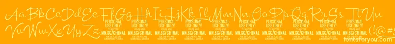 ChinallightPersonalUse Font – Yellow Fonts on Orange Background