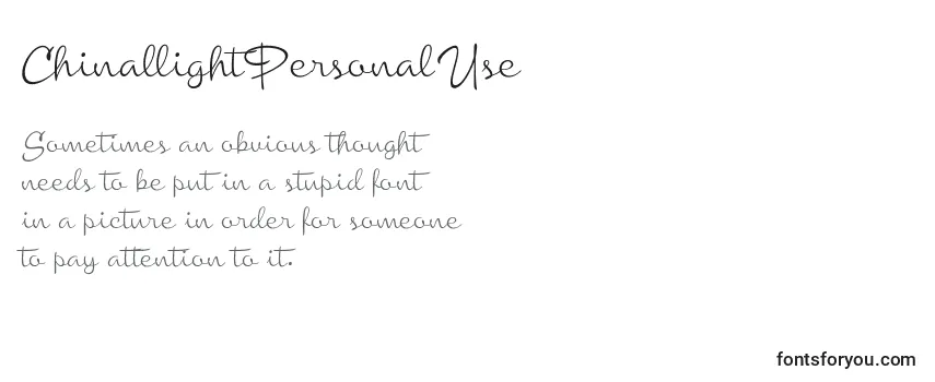 Review of the ChinallightPersonalUse Font