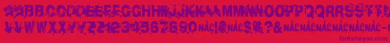 Czcionka LibertyCityRansom – fioletowe czcionki na czerwonym tle
