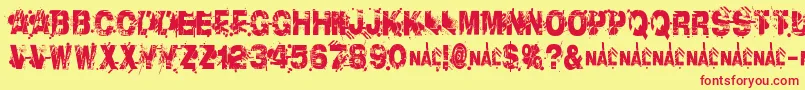 LibertyCityRansom Font – Red Fonts on Yellow Background