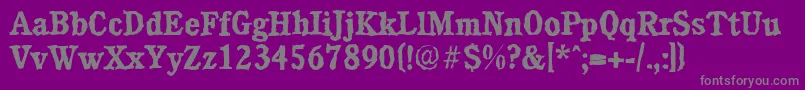 CalgaryrandomBold-Schriftart – Graue Schriften auf violettem Hintergrund