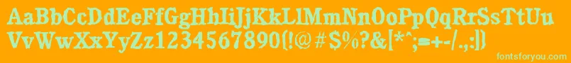 CalgaryrandomBold Font – Green Fonts on Orange Background