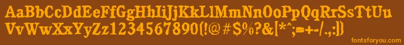 CalgaryrandomBold Font – Orange Fonts on Brown Background